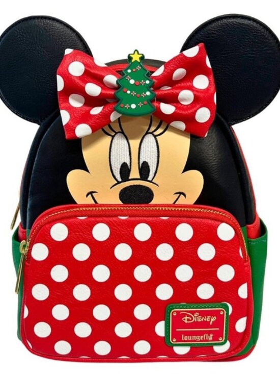 Loungefly Disney Minnie Mouse Holiday Interchangeable Bows Backpack NWT main image 4